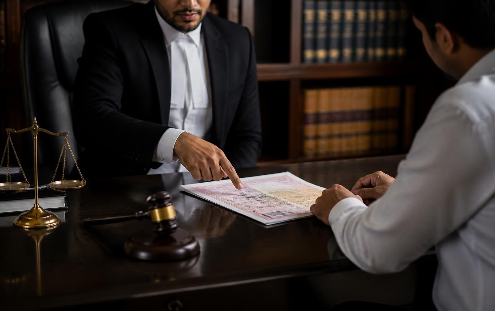 Advocate explaining property registry documents to a client in Indore